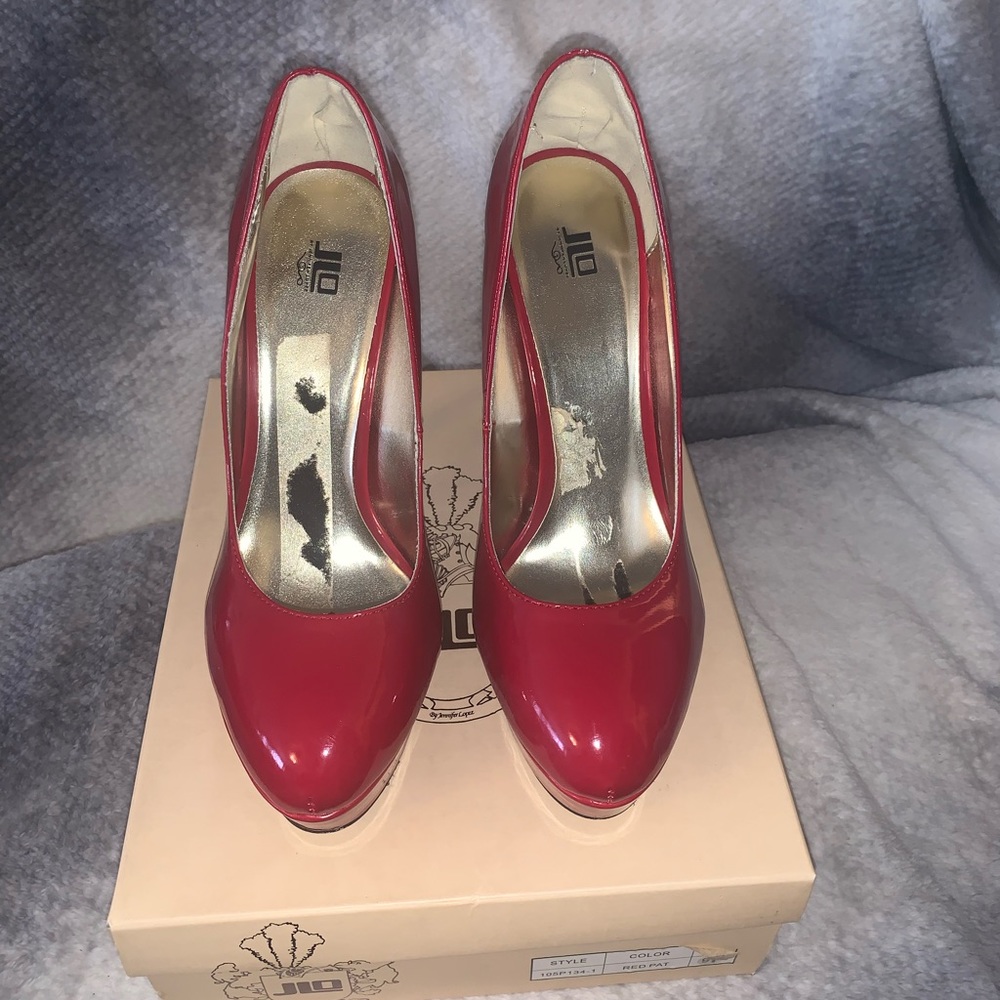 JLo Red Stiletto platform